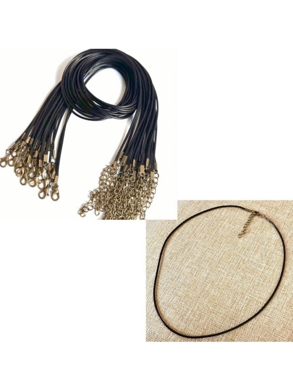 🔴 5 for $10 ONE Black PU Leather Cord Necklace with Lobster Clasp